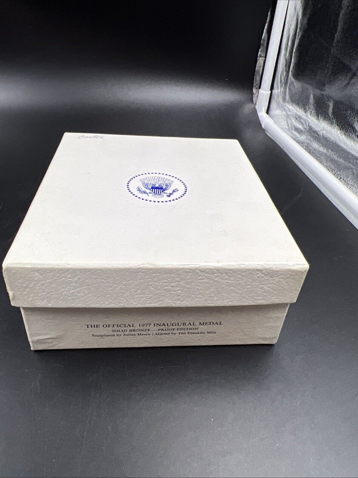 1977 Jimmy Carter Inau Proof Bronze Medal Franklin Mint with Box & Stand