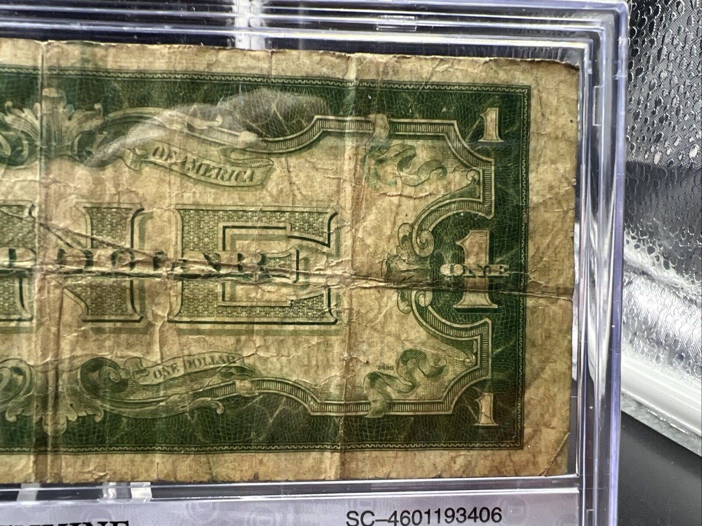 1934 $1 One Dollar Silver Certificate Funny back Note VG Circ in Plastic Case