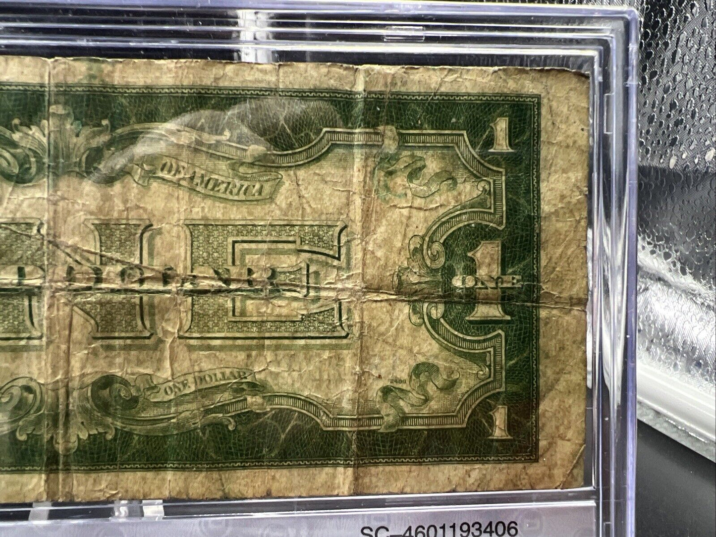 1934 $1 One Dollar Silver Certificate Funny back Note VG Circ in Plastic Case