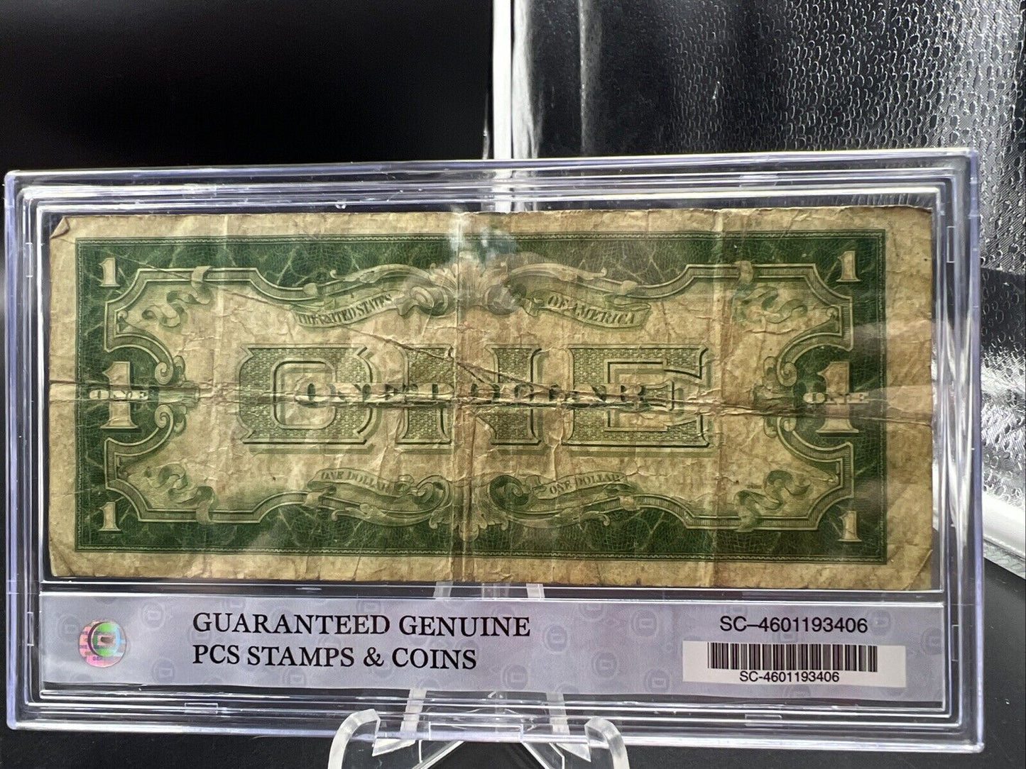 1934 $1 One Dollar Silver Certificate Funny back Note VG Circ in Plastic Case