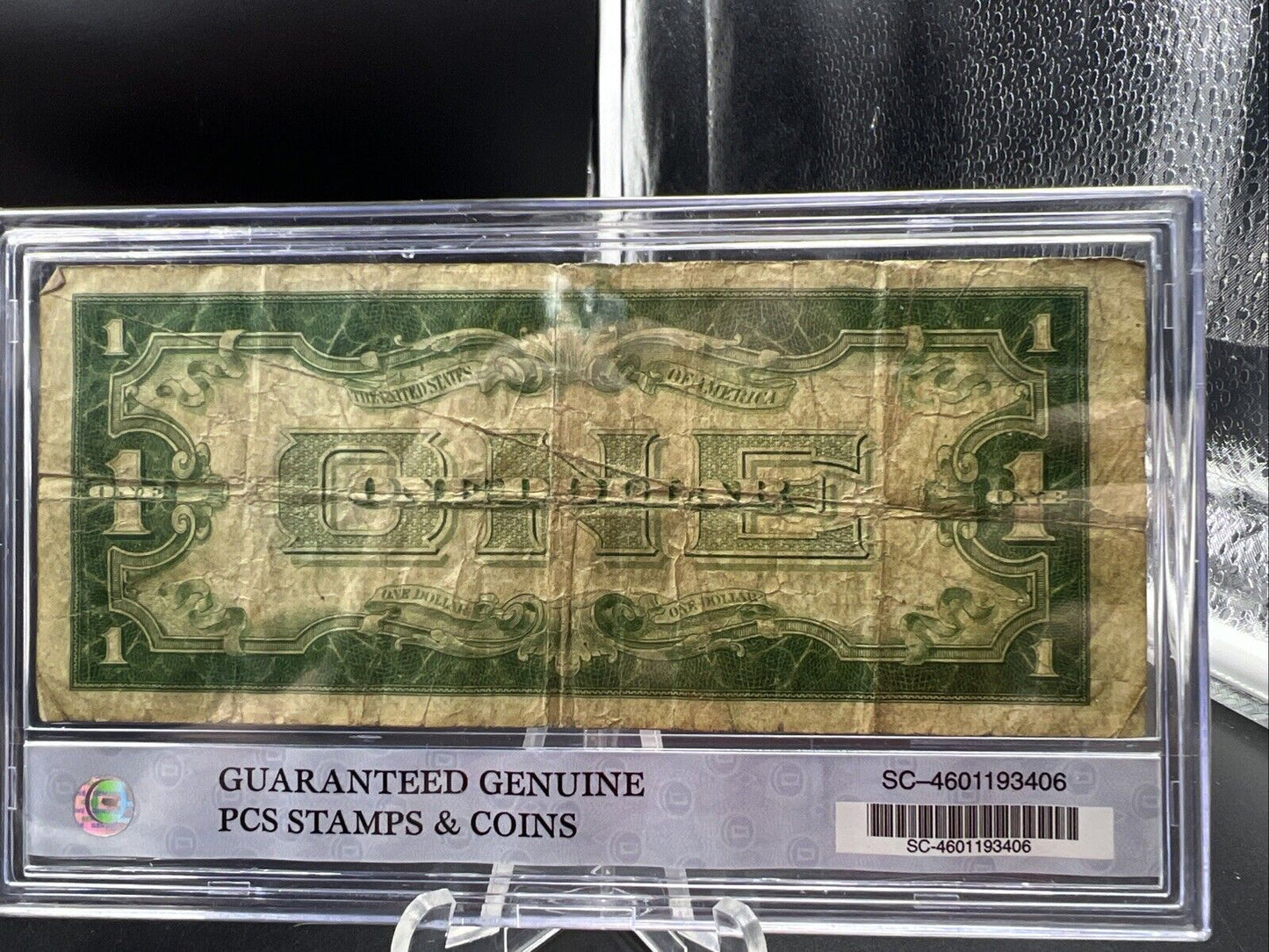 1934 $1 One Dollar Silver Certificate Funny back Note VG Circ in Plastic Case