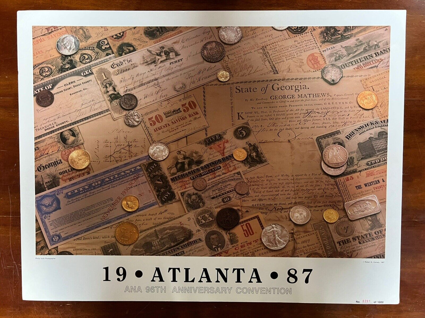 American Numismatic Association 1987 Atlanta ANA convention Coin Show Poster