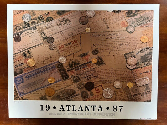 American Numismatic Association 1987 Atlanta ANA convention Coin Show Poster
