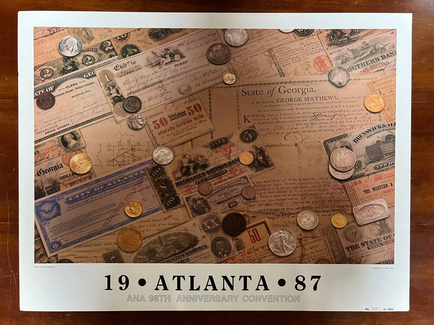 American Numismatic Association 1987 Atlanta ANA convention Coin Show Poster