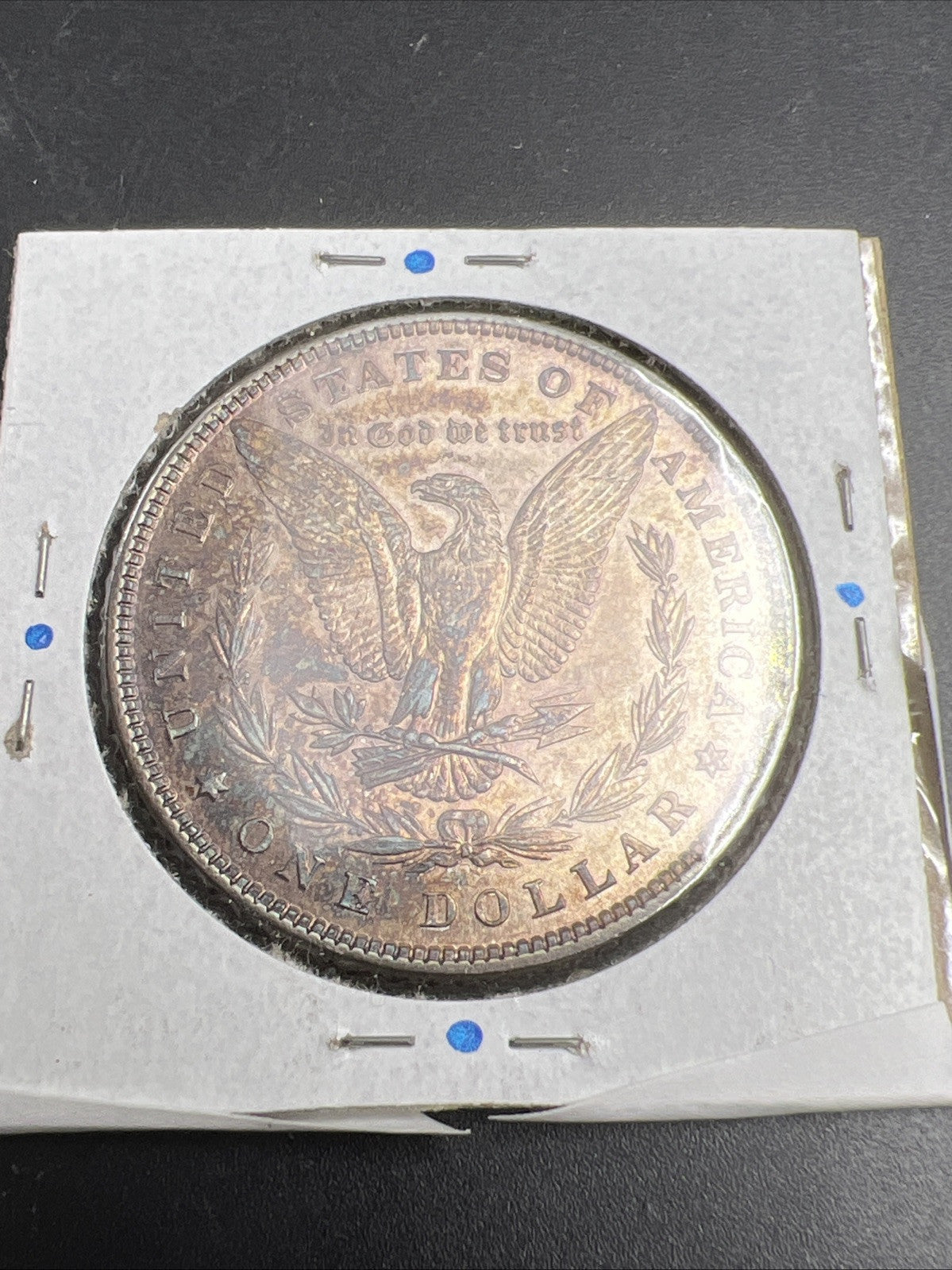 1880 P $1 Morgan Silver Dollar Coin Choice AU Neat Purple Toning Toner