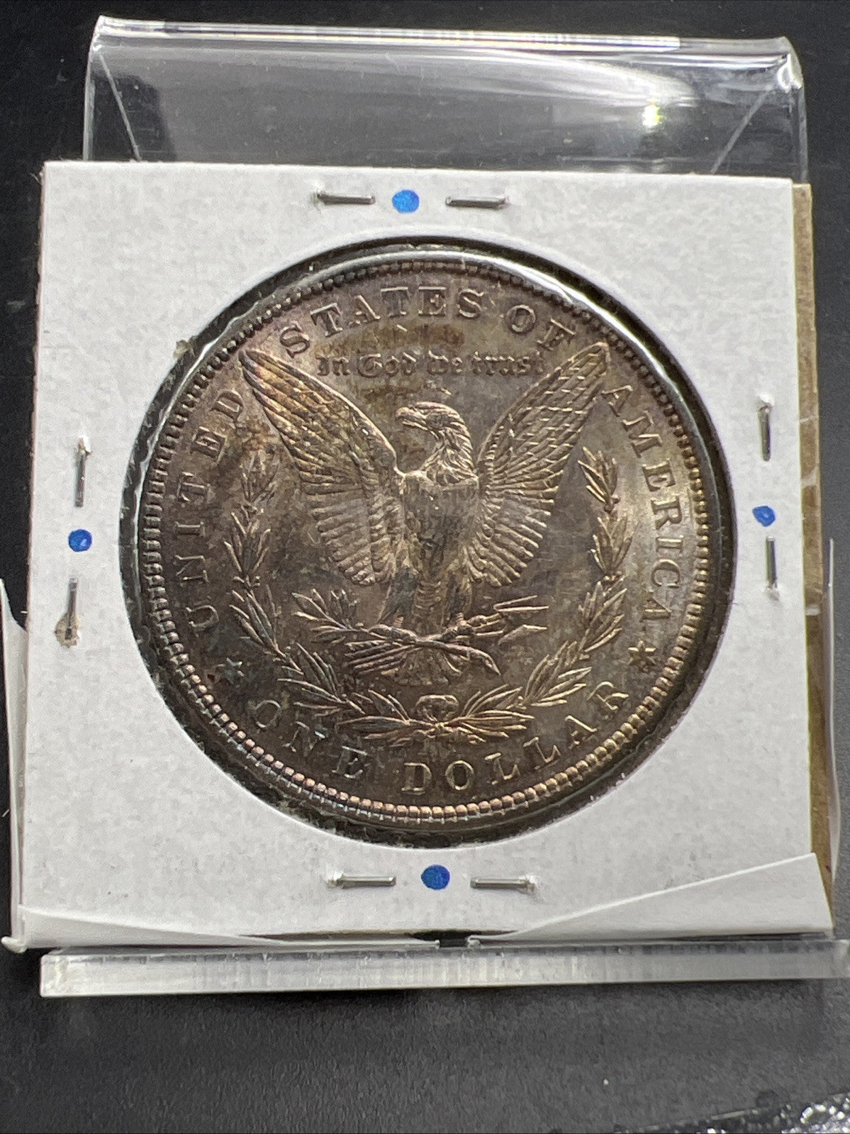 1880 P $1 Morgan Silver Dollar Coin Choice AU Neat Purple Toning Toner