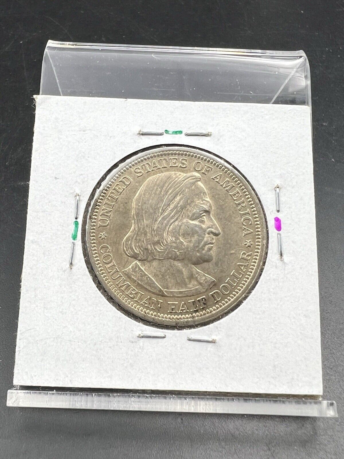 1893 Columbian Silver Half Dollar Worlds Fair Coin AU About UNC #A