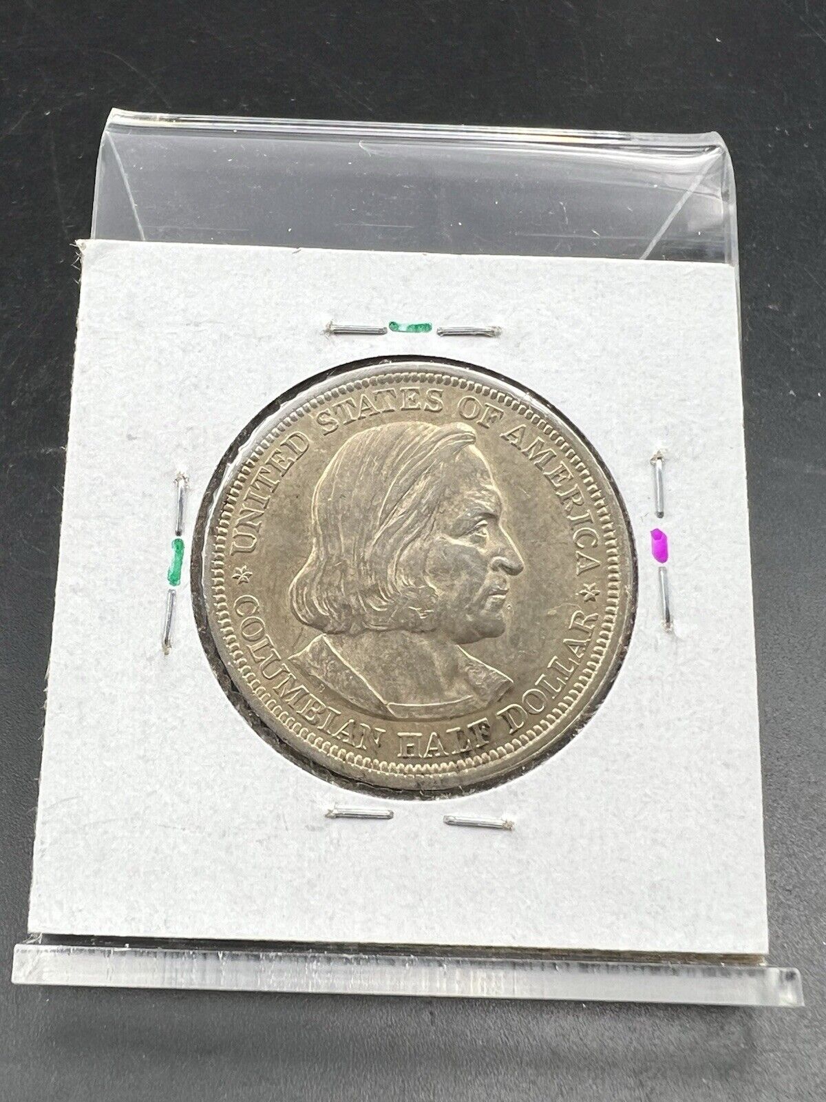 1893 Columbian Silver Half Dollar Worlds Fair Coin AU About UNC #A