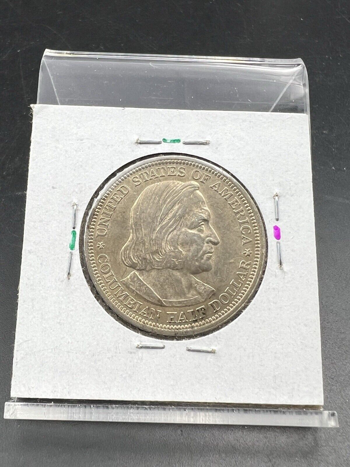 1893 Columbian Silver Half Dollar Worlds Fair Coin AU About UNC #A