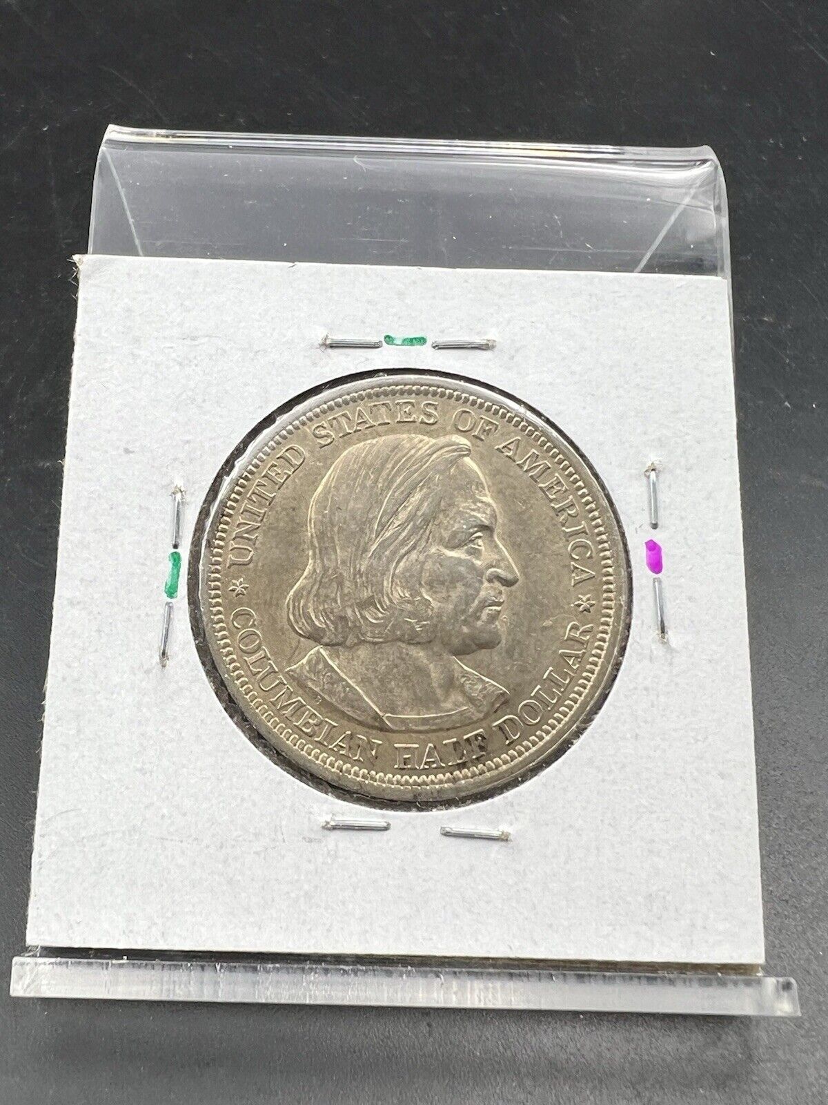 1893 Columbian Silver Half Dollar Worlds Fair Coin AU About UNC #A