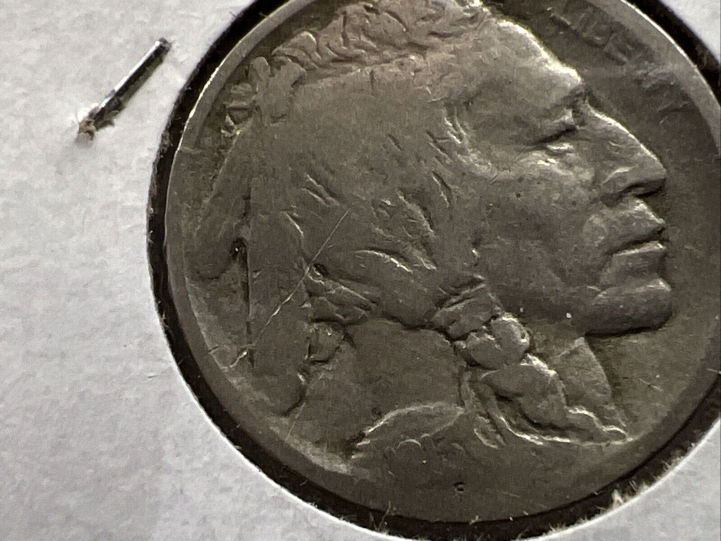 1913 D Buffalo 5c Nickel Coin VG / Fine Details Scratch Type 1 Variety
