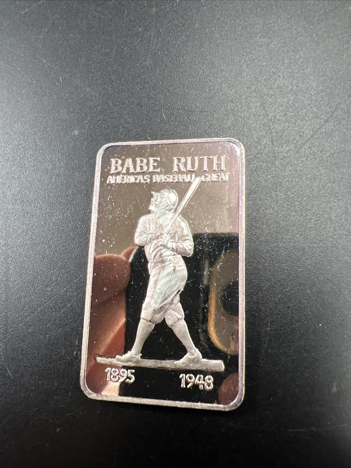 Babe Ruth 1 Oz Silver Art Bar Manhattan Private Mint Low Serial # 000639 CH UNC