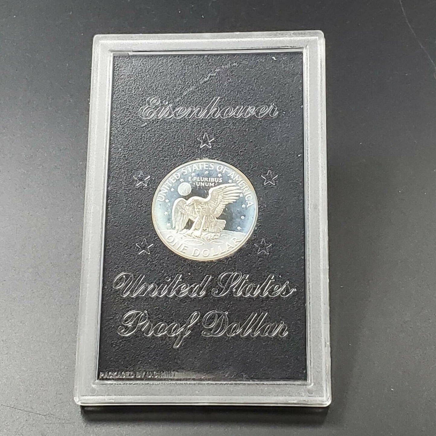 1972 S $1 Eisenhower Brown Ike 40% Proof Silver Dollar Coin OGP NEAT ODD TONING
