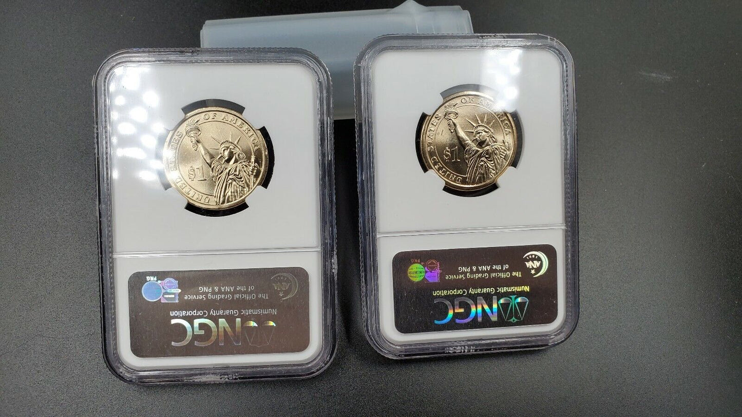 2008 P & D John Quincy Adams Presidential Dollar Coin NGC First Day of Issue BU