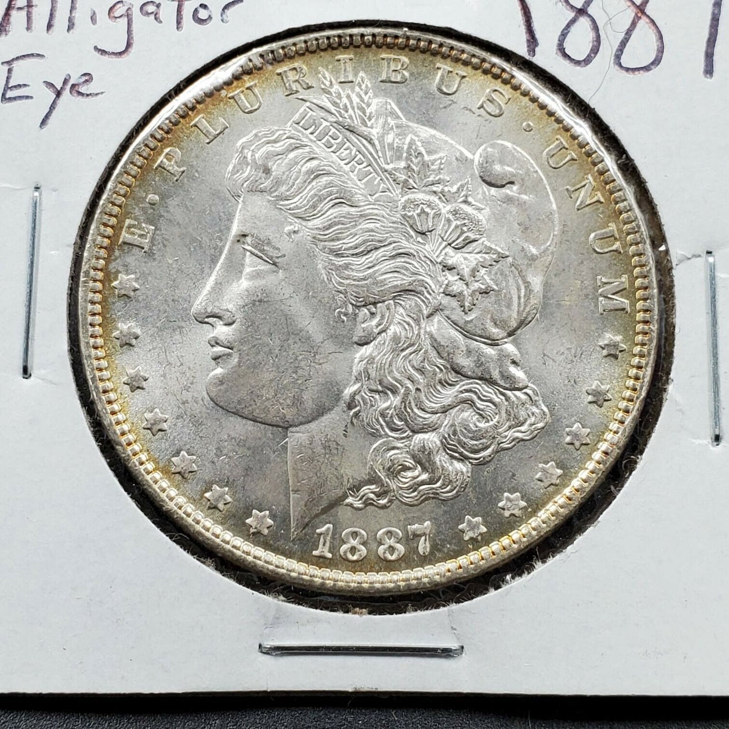 1887 P Morgan Silver Dollar Coin CHOICE BU UNC ALLIGATOR EYE VAM-12 VARIETY VAM