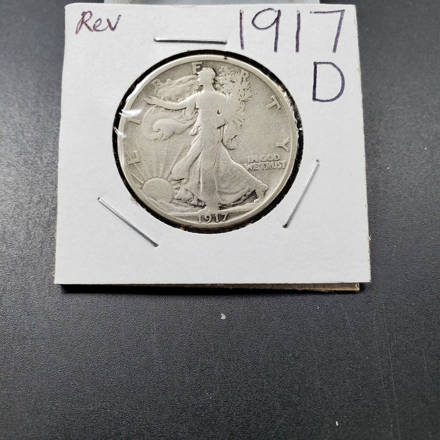 1917 D REV Walking Liberty Silver Eagle Half Dollar Coin Choice Fine / VF