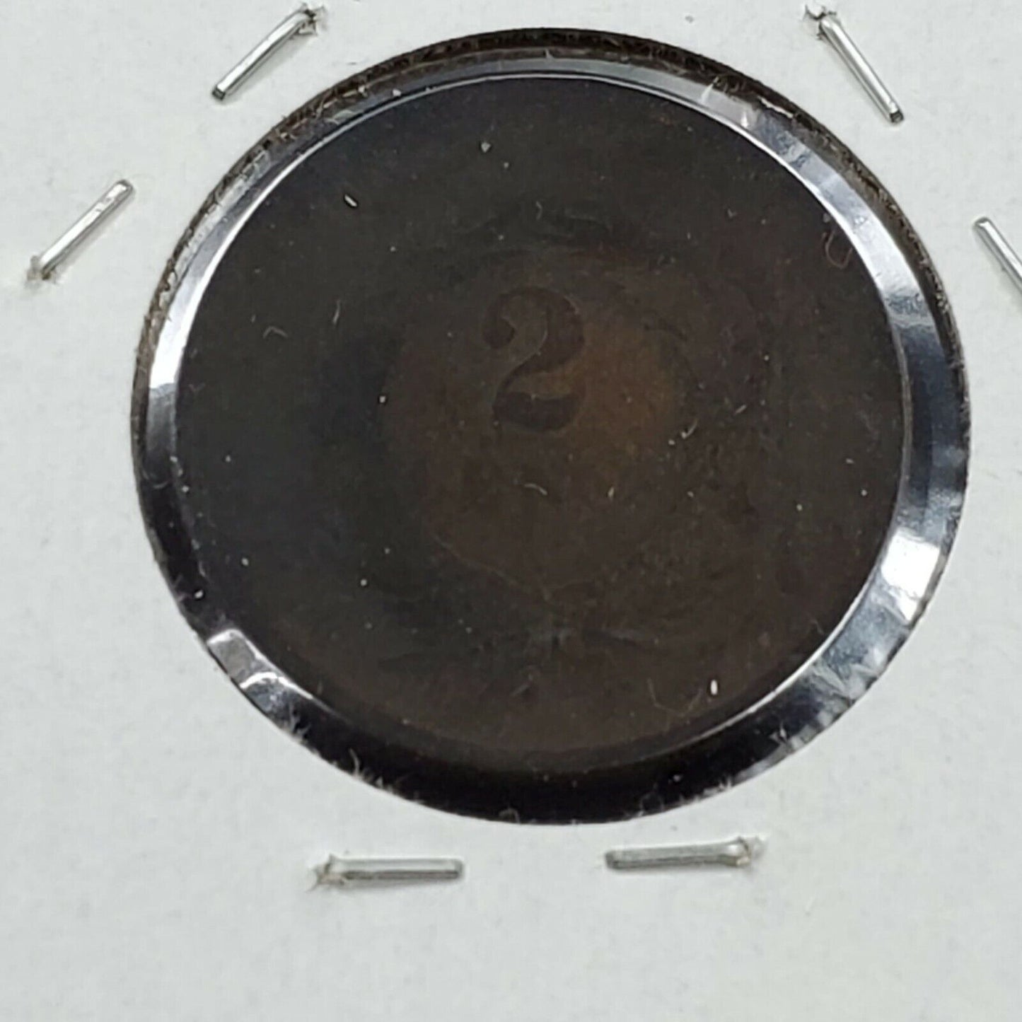 1864 P 2C Two Cent Copper Coin Piece AG About Good / Fair Large Motto