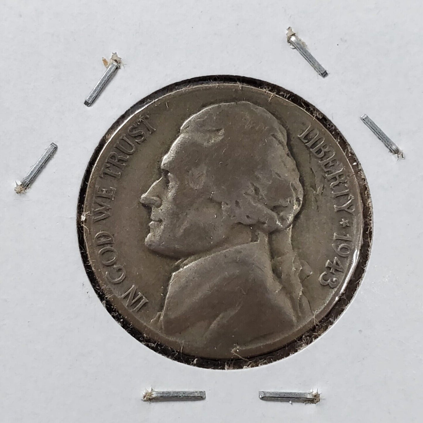 1943 P P/P Jefferson Silver War Nickel Variety Coin RPM Circulated Condition #3