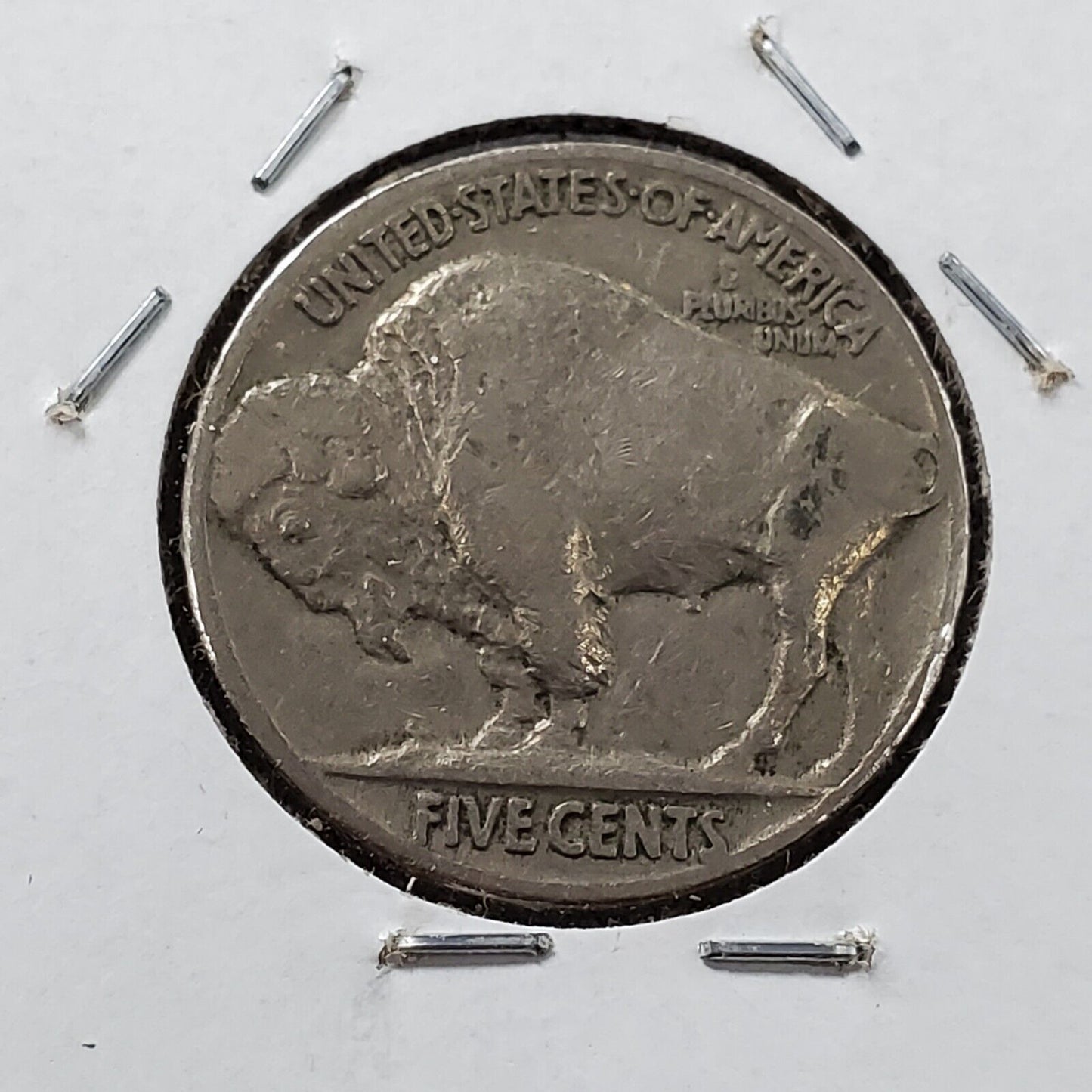 XX37 P Buffalo Nickel Coin Struck Thru Grease Error Variety Coin VF Details