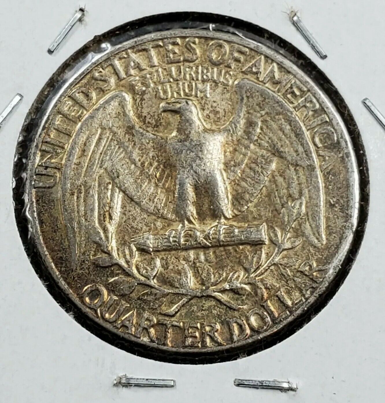 1961 25C Washington Quarter Silver Coin AU Circulated NEAT TONING