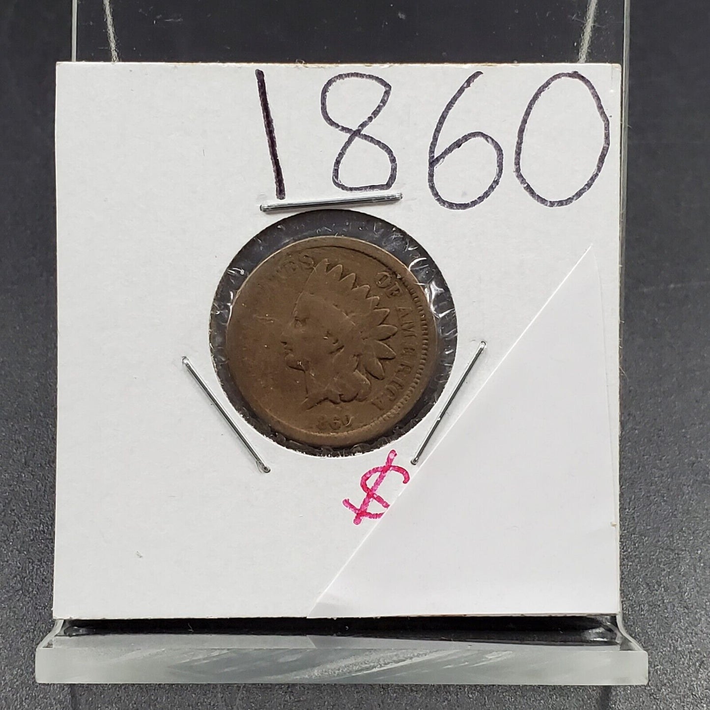 1860 Indian Head Cent Coin Copper Nickel AG About Good Circulated Civil War ERa
