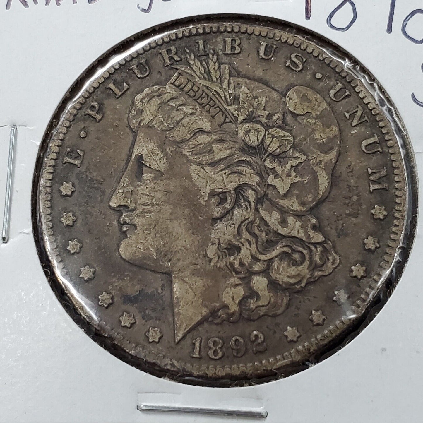 1892 S Morgan Eagle Silver Dollar Coin Choice VF Very Fine Detail w/ rim nick