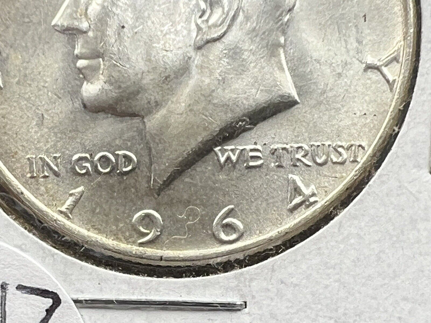 1964 P 50c Kennedy Silver Half Dollar DDO-017 Double Die Obverse