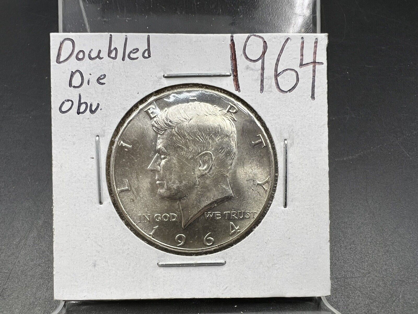 1964 P 50c Kennedy Silver Half Dollar DDO-017 Double Die Obverse