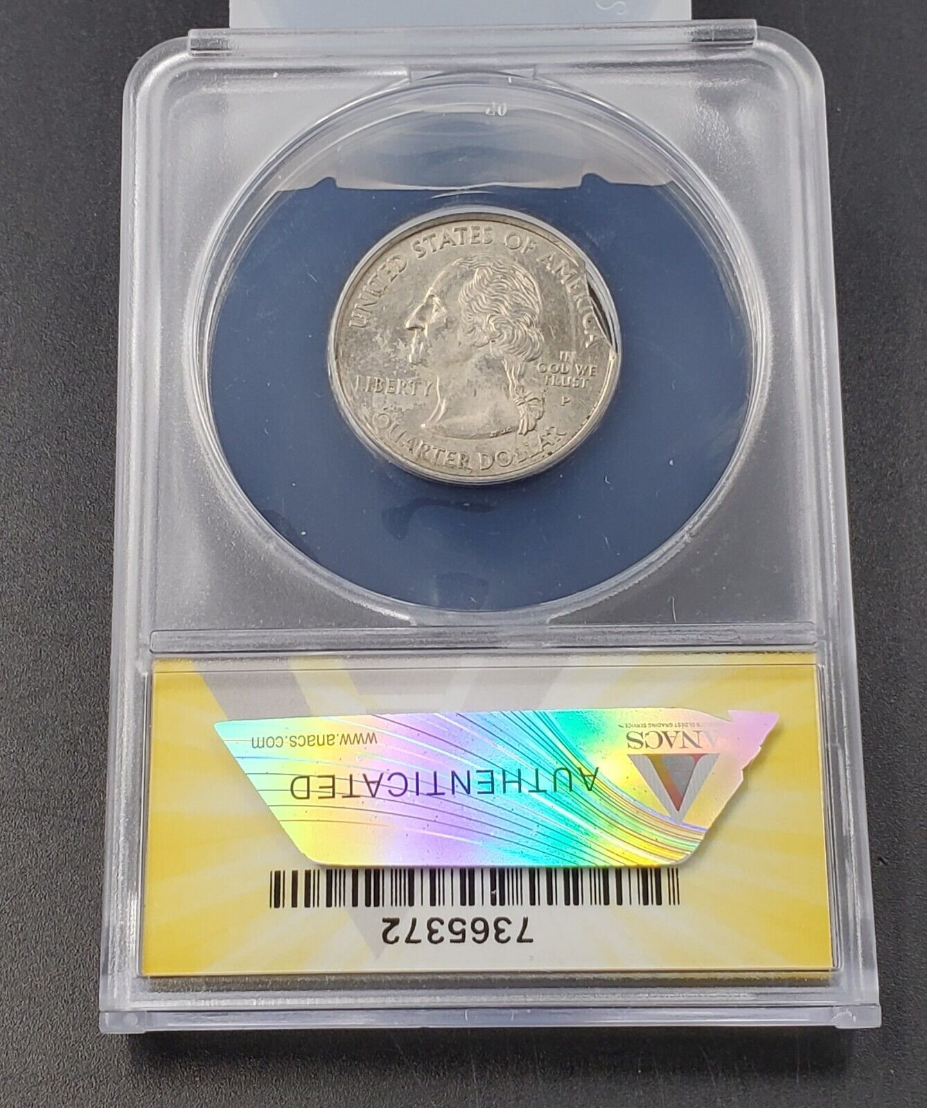2002 P 25c TENNESSEE Quarters ANACS AU55 CURVED CLIP Weight 5.55 Grams Error