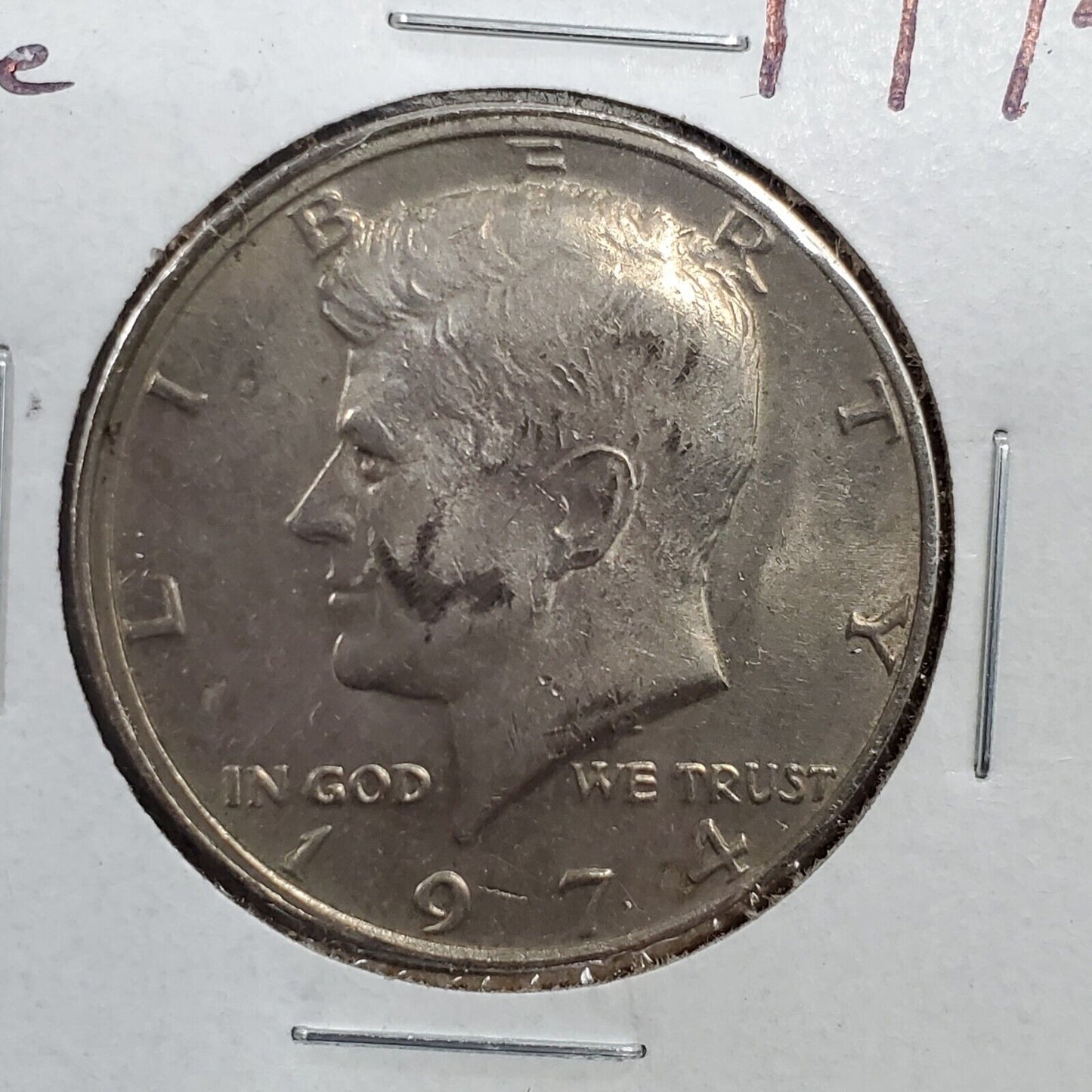 1974 P Kennedy Clad Half Dollar Coin OBV Mis Aligned Die XF EF Circ