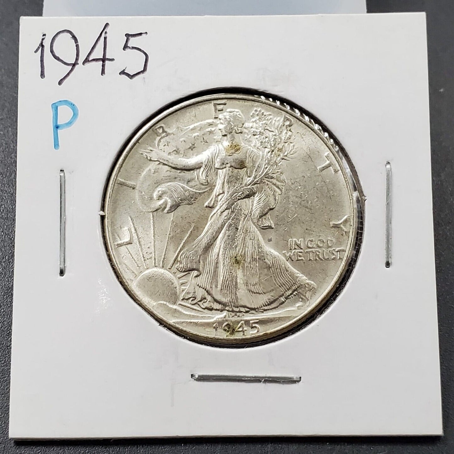 1945 P 50C Walking Liberty Silver Eagle Half Dollar AVG BU UNC Nice Luster