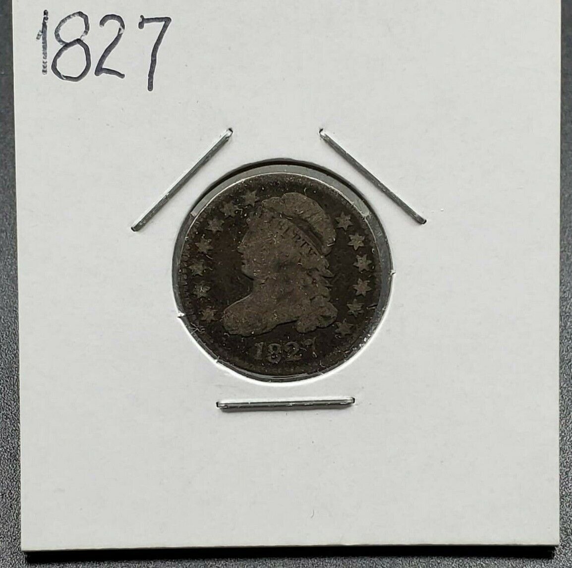 1827 P Capped Bust Silver Dime Coin Choice CH VG Very Good Circulated