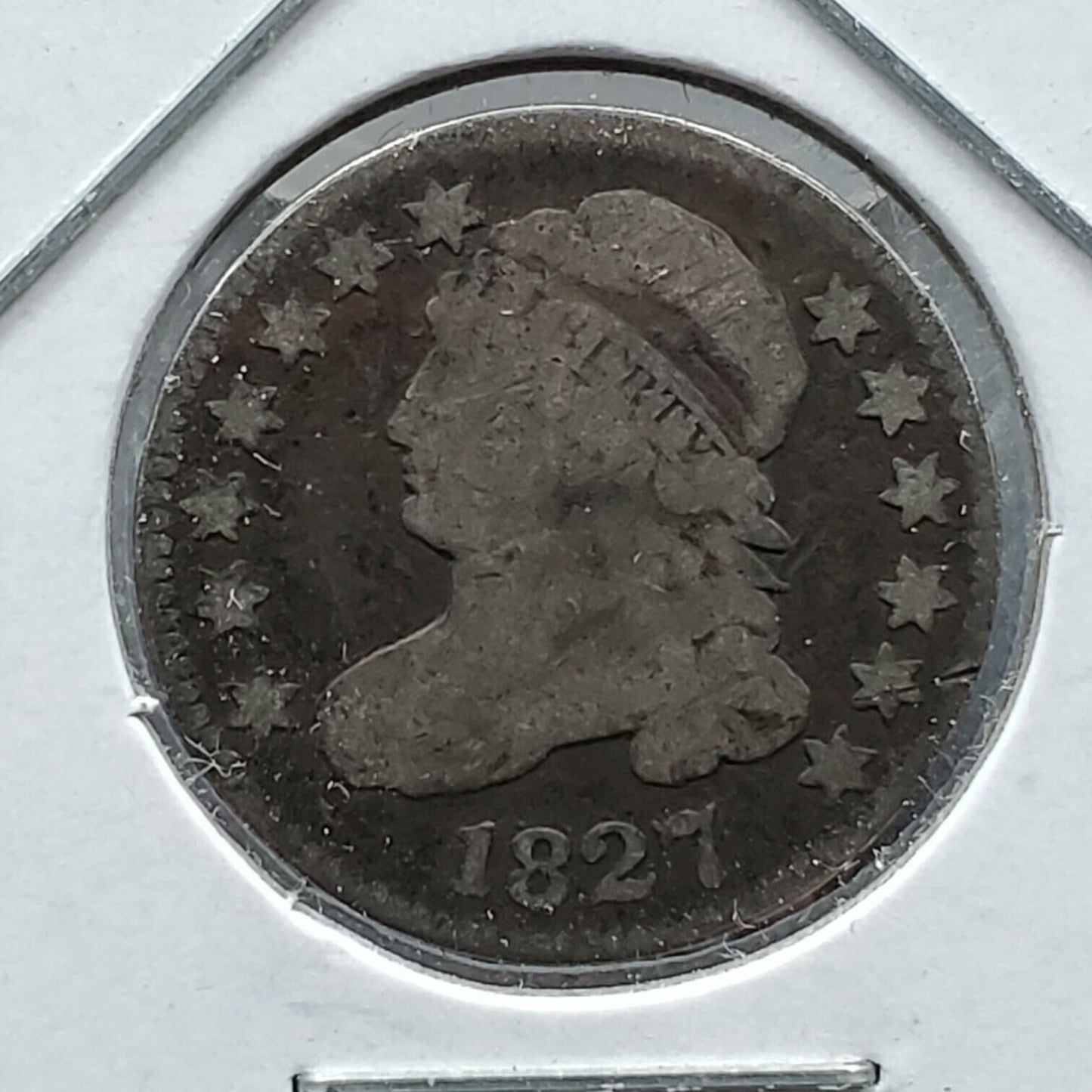 1827 P Capped Bust Silver Dime Coin Choice CH VG Very Good Circulated
