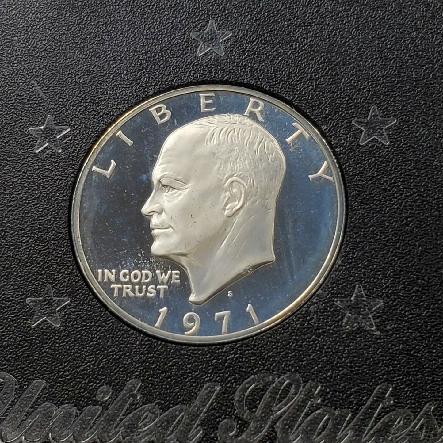 1971 S $1 Eisenhower Brown Ike 40% Proof Silver Dollar DCAM NICE COIN NICE CASE