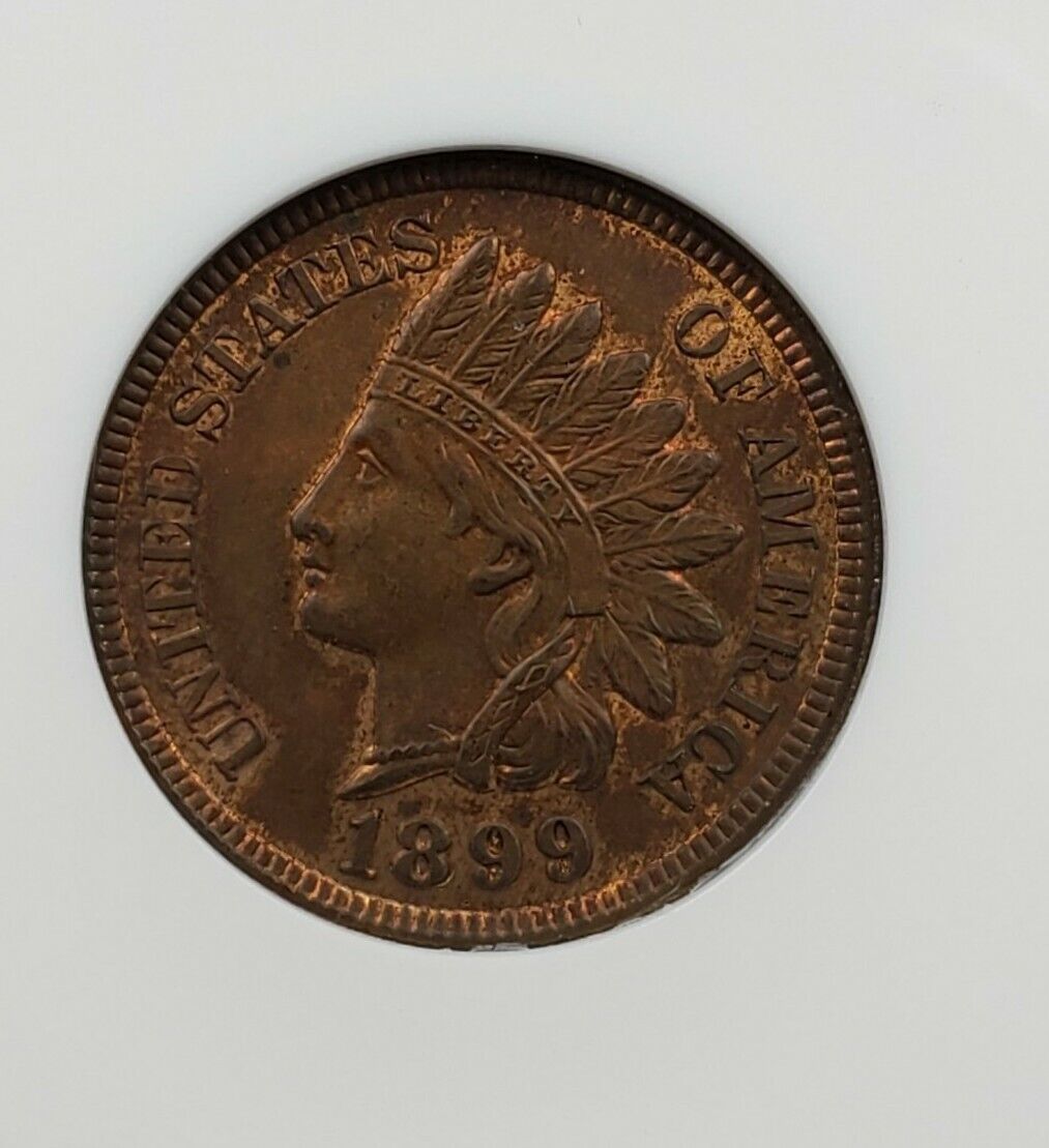 1899 Indian Cent Penny Error ANACS MS63 RB FS-011.7 FS-301 RPD Red Brown Variety