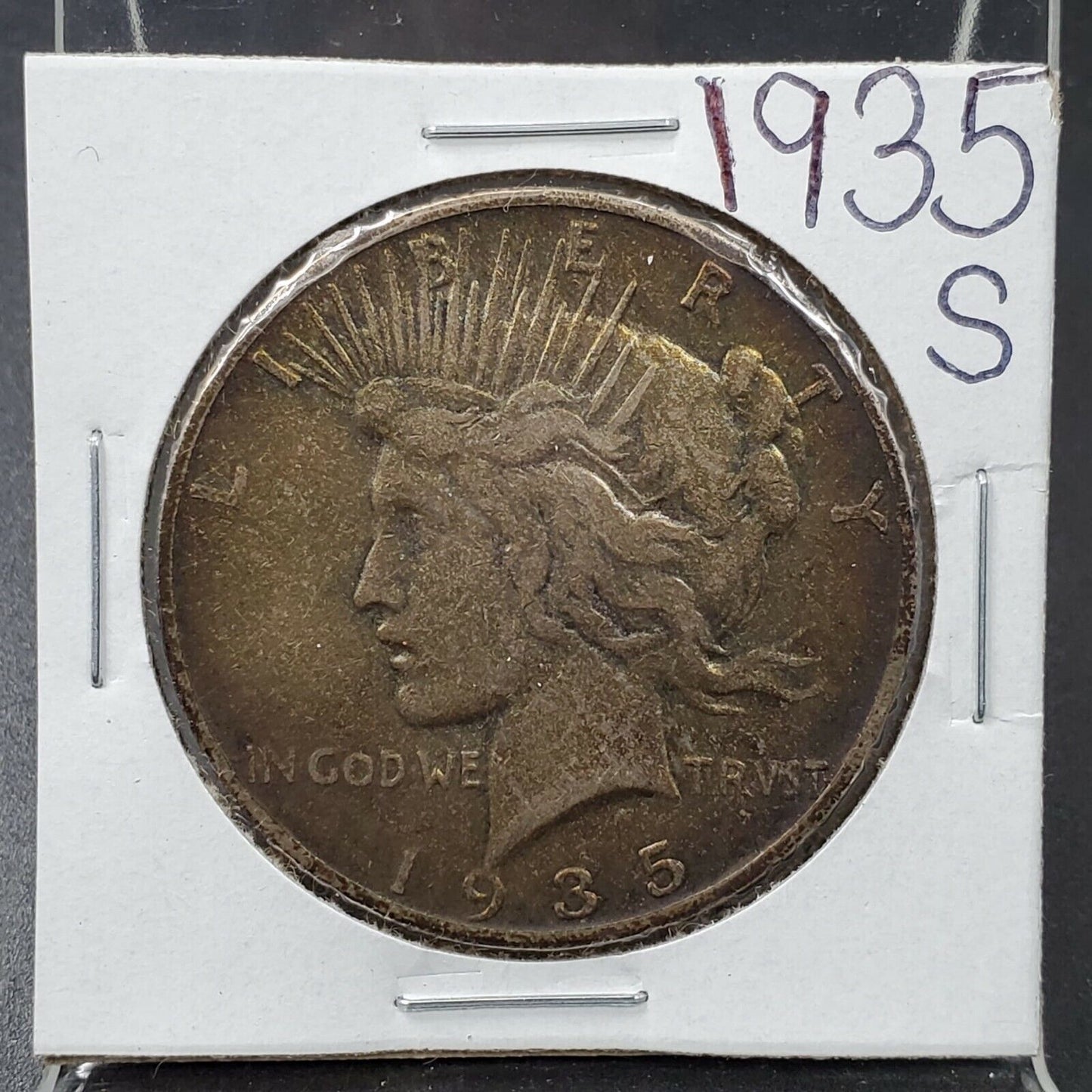 1935 S Peace 90% Silver Eagle Dollar Coin Choice VF VERY Fine PQ Circ Toning OBV