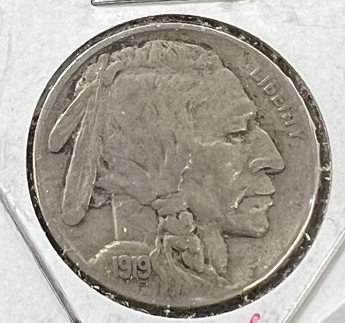 1919 Buffalo Indian Head Nickel Coin Choice Fine / Very F VF