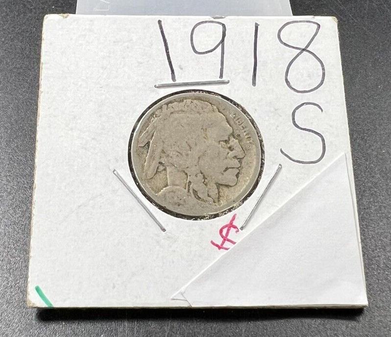 1918 S Buffalo Indian Head Nickel Coin Choice AG ABout Good / G Good