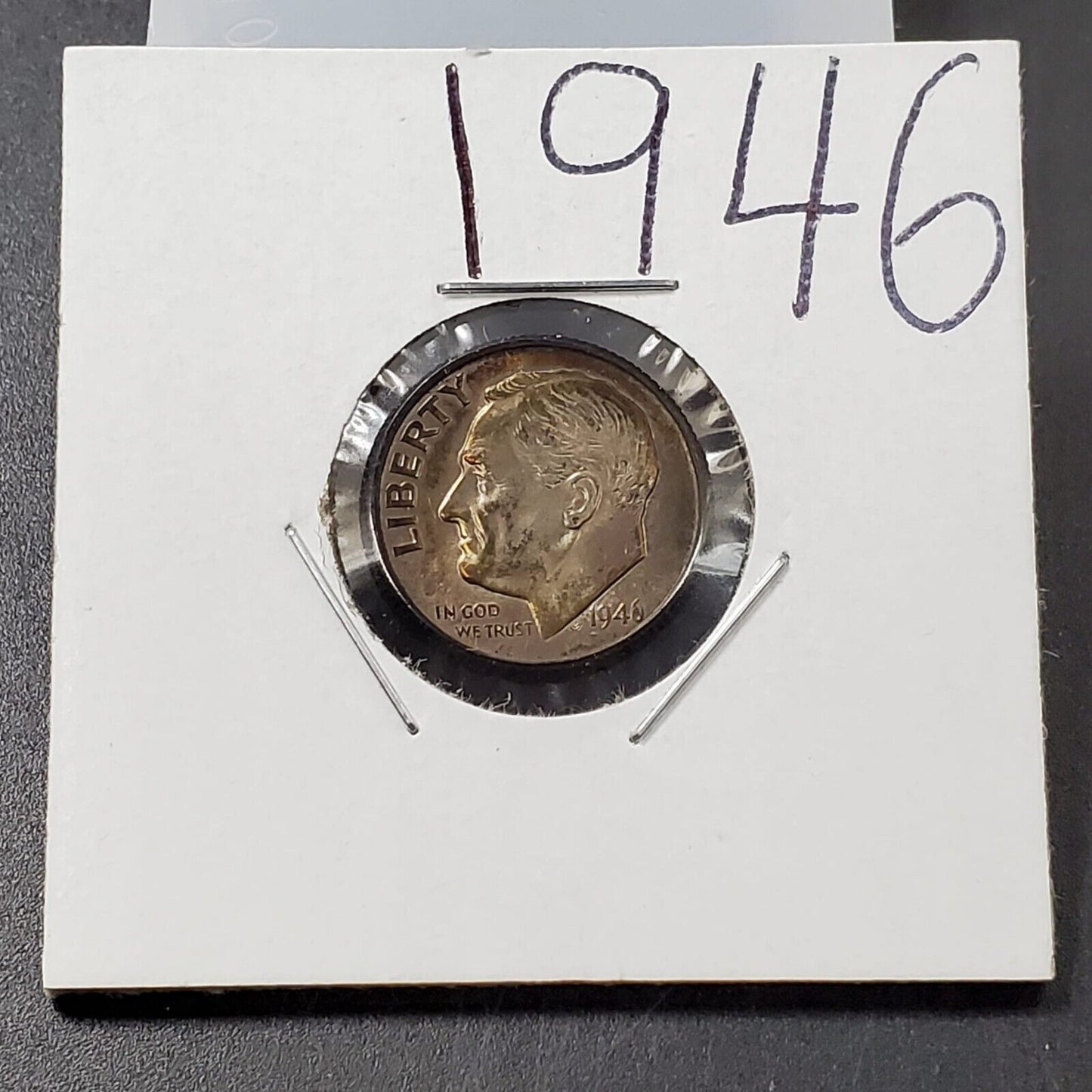 1946 P Roosevelt Silver Dime Neat Toning Toner Nice BU UNC