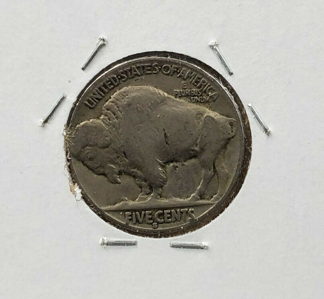 1931 5c Buffalo Indian Head Nickel Coin VF Laminated Obverse Error