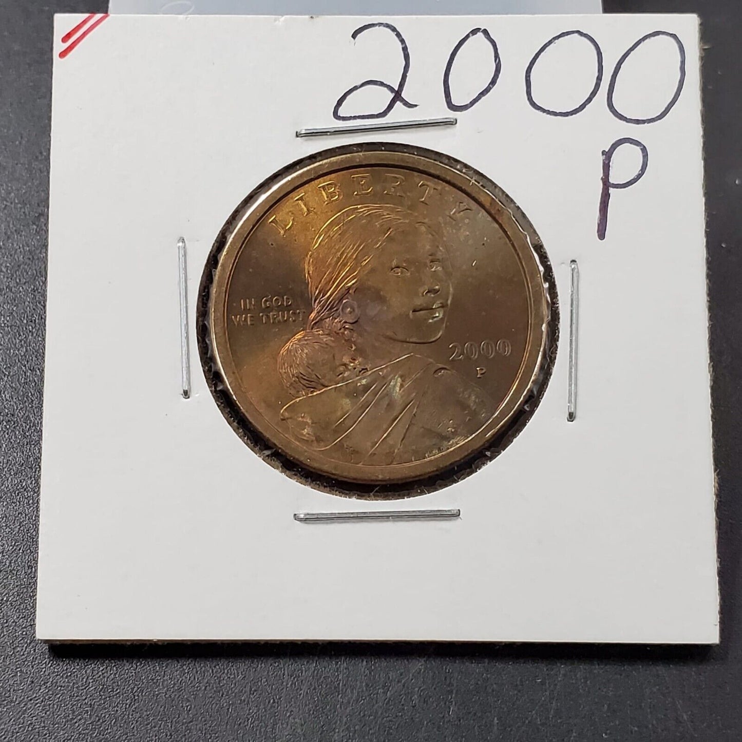 2000 P Sacagawea Native Brass Dollar Coin CH Choice / Gem BU Toner 2