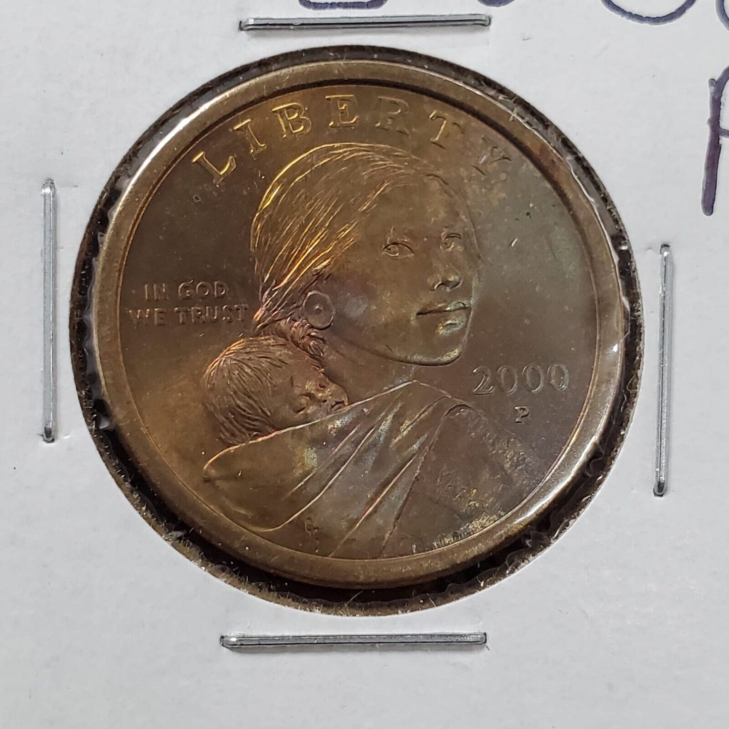 2000 P Sacagawea Native Brass Dollar Coin CH Choice / Gem BU Toner 2