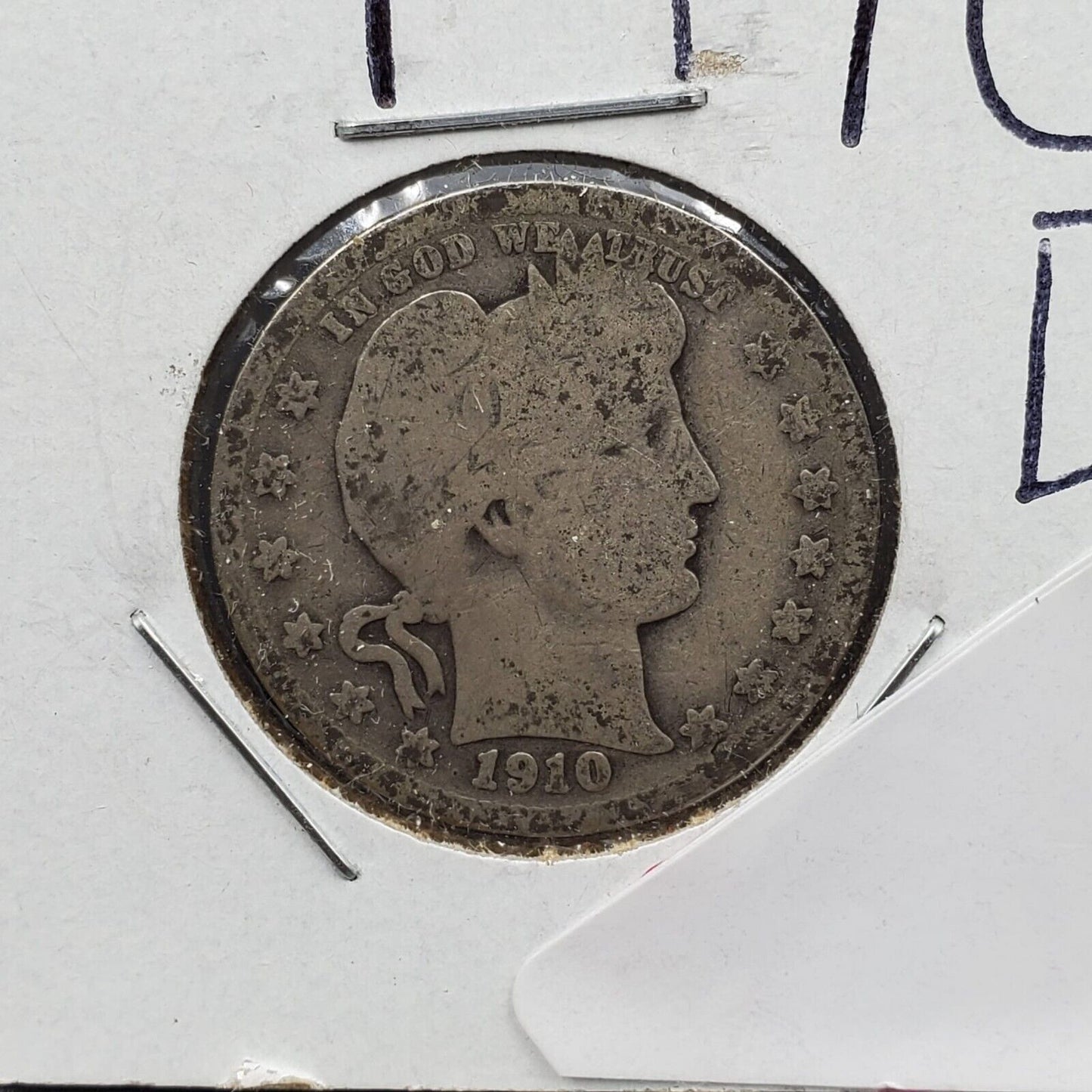 1910 D Barber Silver Quarter Coin AG About Good Full Date