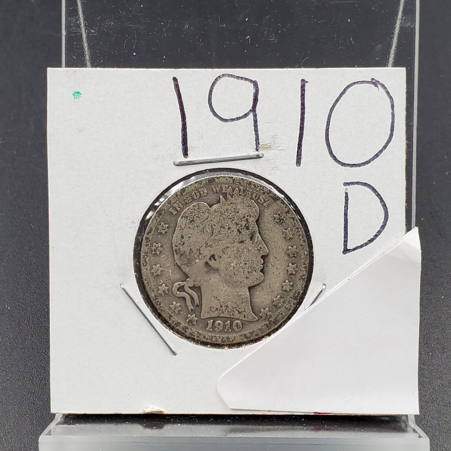 1910 D Barber Silver Quarter Coin AG About Good Full Date