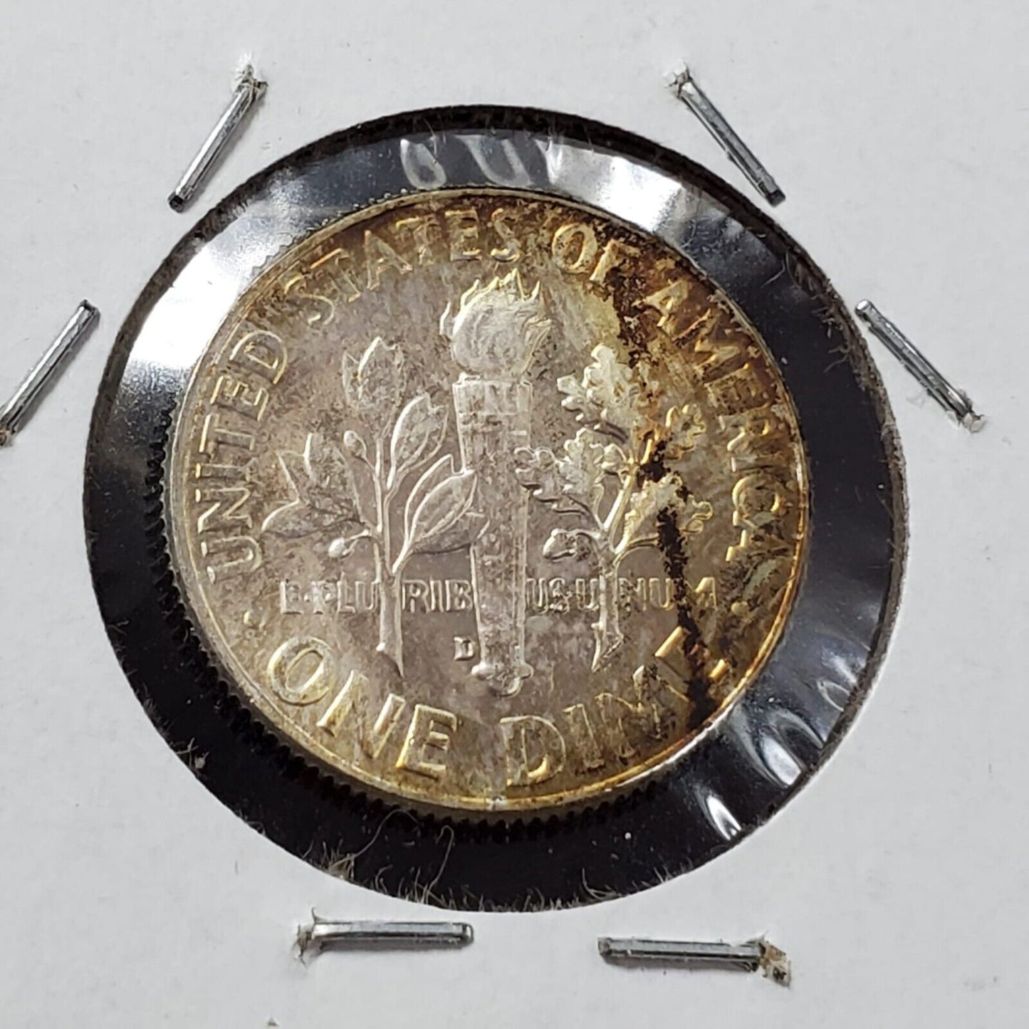 1964 D Roosevelt Silver Dime Coin Toning Toner PQ Amber Choice BU UNC
