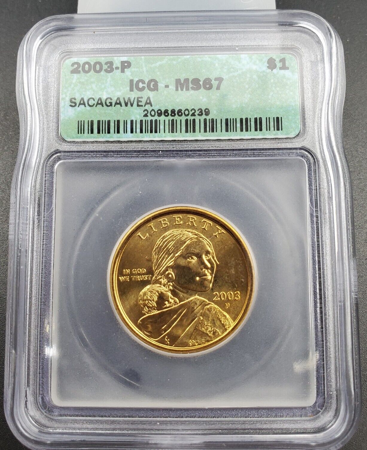 2003 P Sacagawea Native American Dollar COIN ICG MS67 Gem BU UNC Certified