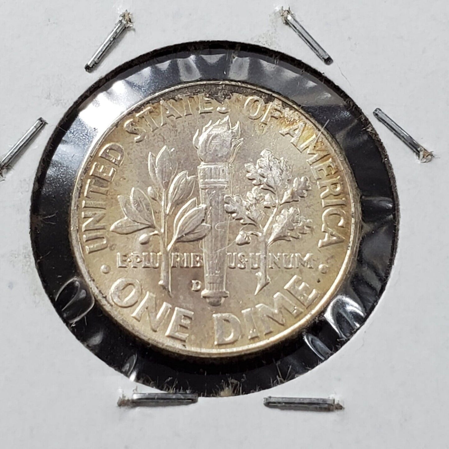 1963 D Roosevelt Silver Dime Coin PQ AMBER Toning Toner OBV UNC