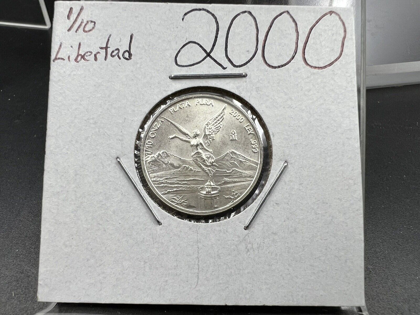 2000 Mexico 1/10 Ounce .999 Silver Round Libertad Ley Plata Pura Coin #E GEM UNC