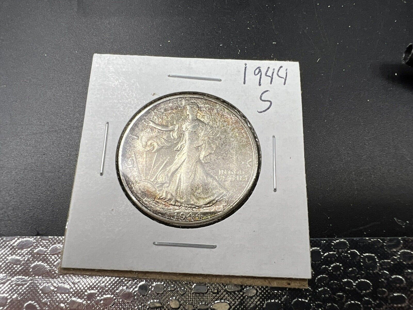 1944 P 50C Walking Liberty Half Dollar Choice AU About UNC Neat Toning Toner