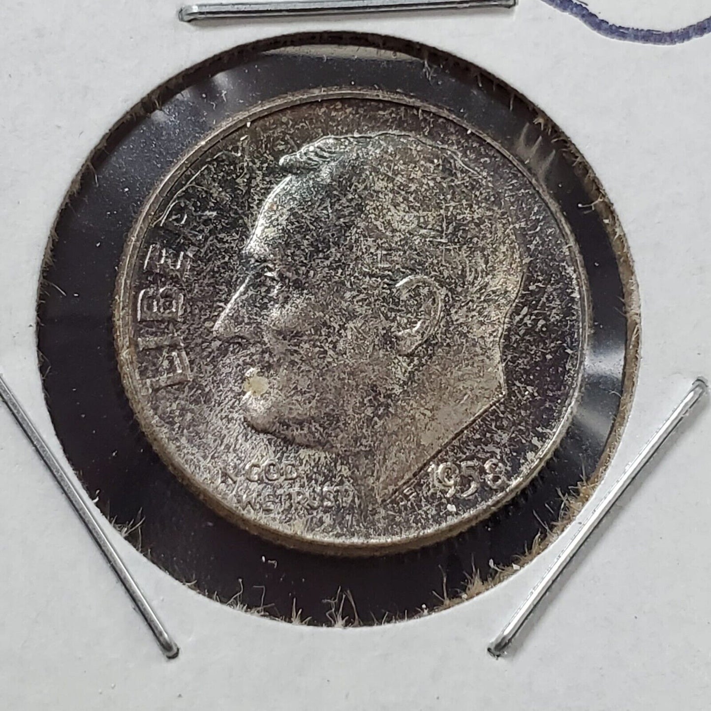 1958 P Roosevelt Silver Dime Neat Toning Toner CH BU UNC